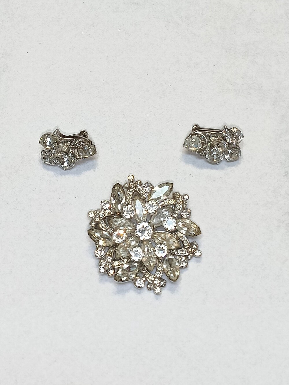 Vintage Eisenberg Ice Brooch & Earrings